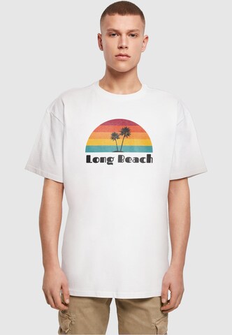Merchcode Shirt 'Long Beach' in White: front