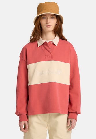 TIMBERLAND Mikina 'Lush Rugby Polo' - Červená: predná strana