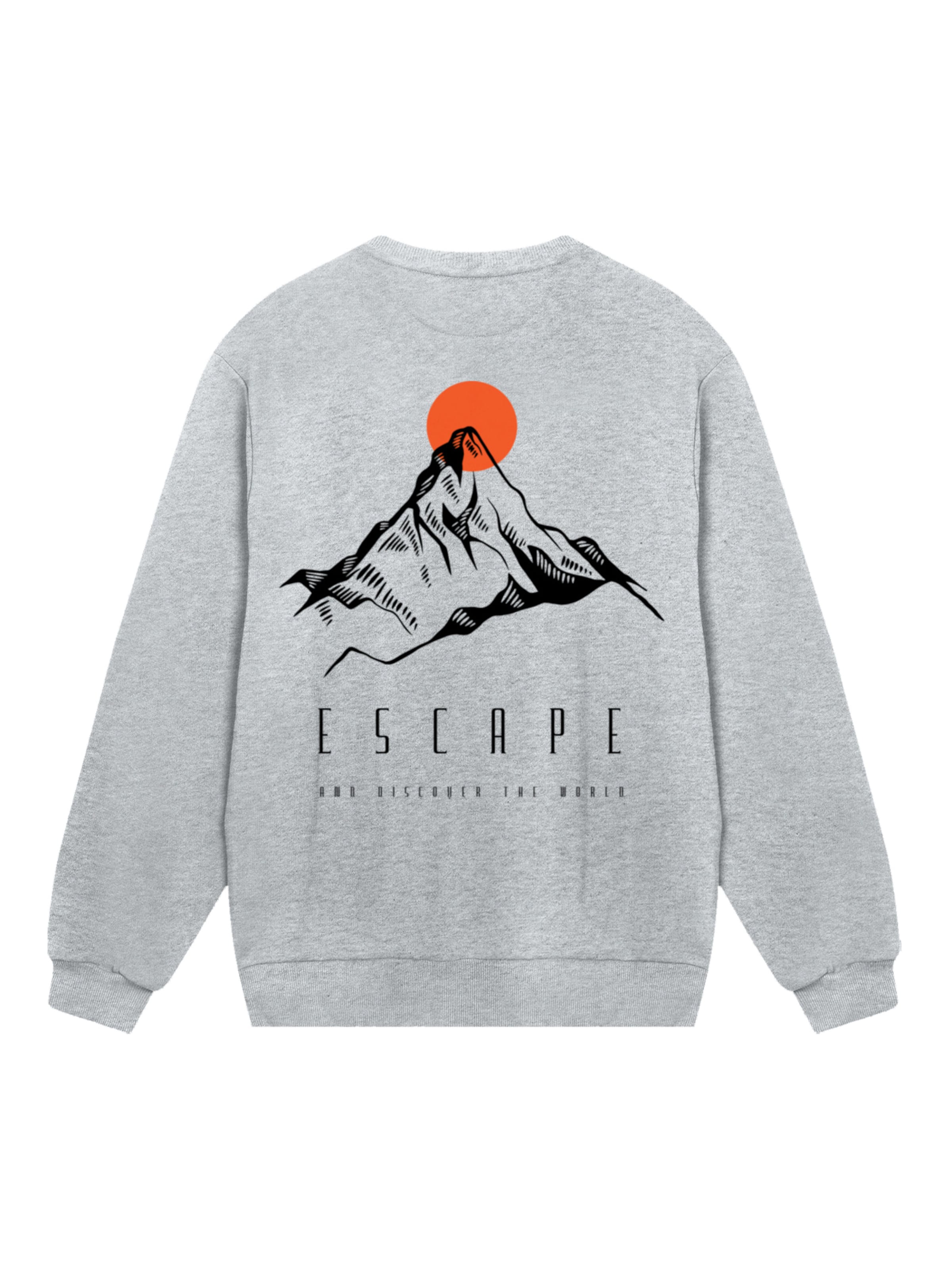 F4NT4STIC Sweatshirt 'Escape Discover the World Mountain' in Grey: front