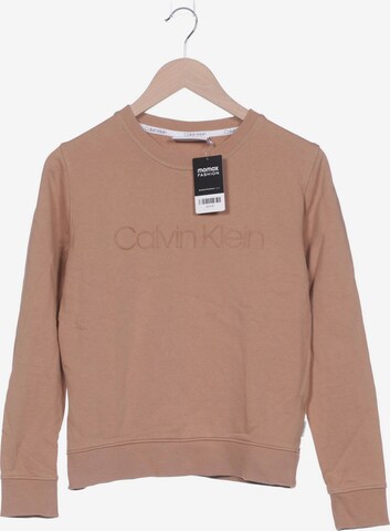 Calvin Klein Sweatshirt & Zip-Up Hoodie in S in Beige: front