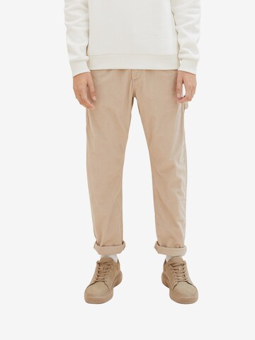 TOM TAILOR DENIM Regular Broek in Beige: voorkant