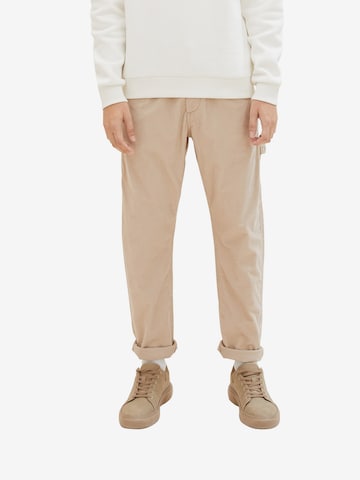 TOM TAILOR DENIM Regular Hose in Beige: predná strana