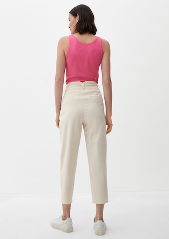 s.Oliver Regular Pleat-Front Pants in Beige