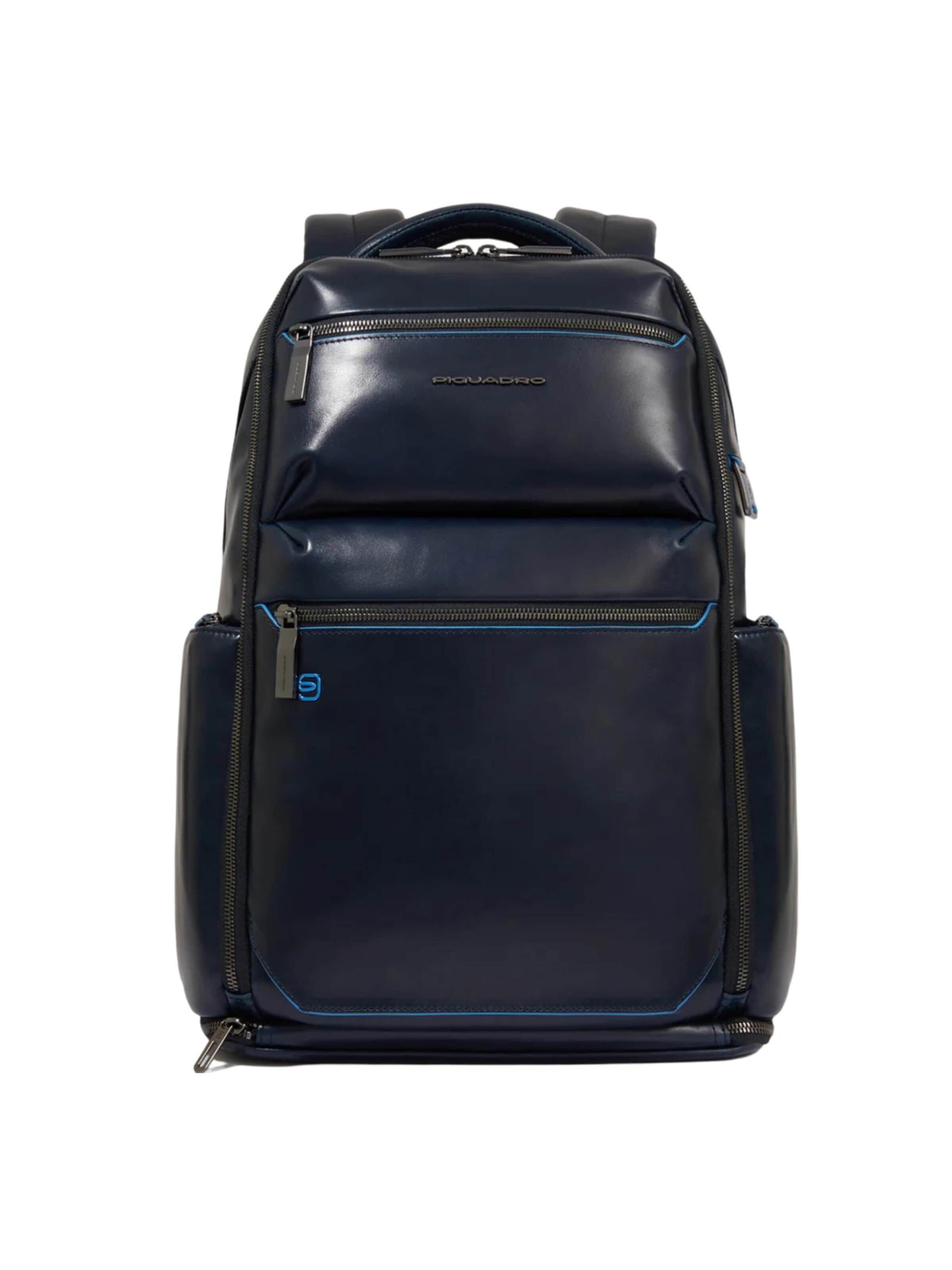 Zaino di Piquadro in blu: frontale