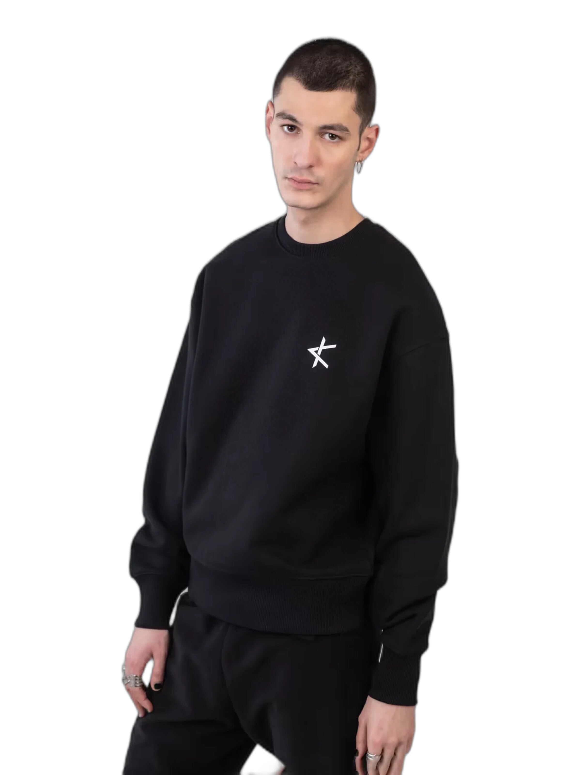Kanten Sweatshirt 'Sweatshirt Heavy - Black Velvet Flex' in Black: front