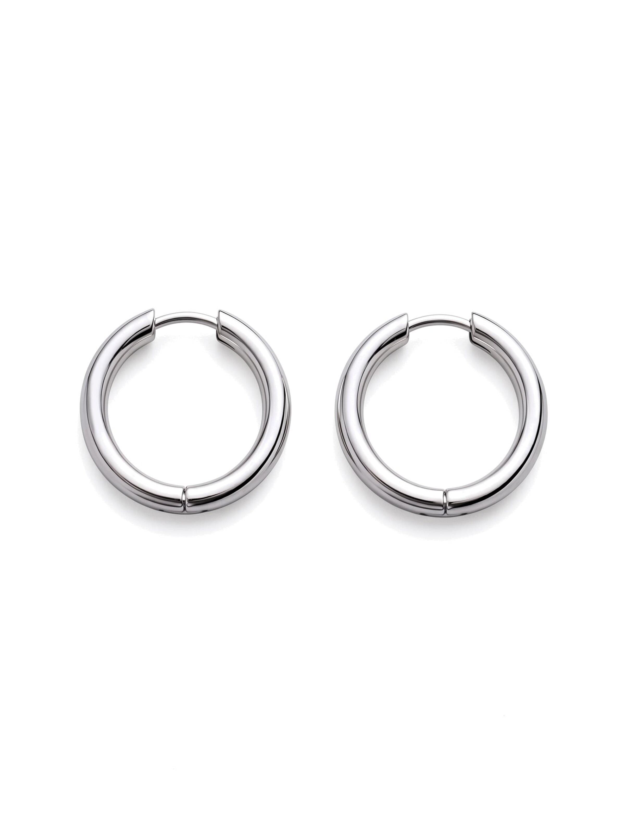 REYTEL - Pendientes 'THE HOOP M' en plata: frente