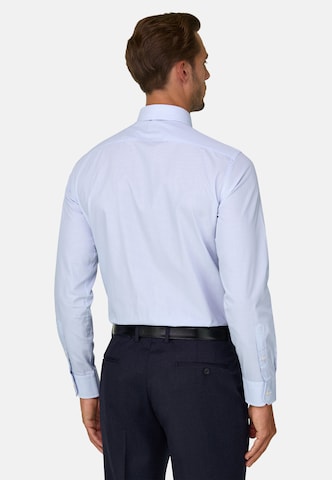 Boggi Milano Slim fit Zakelijk overhemd in Blauw: terug