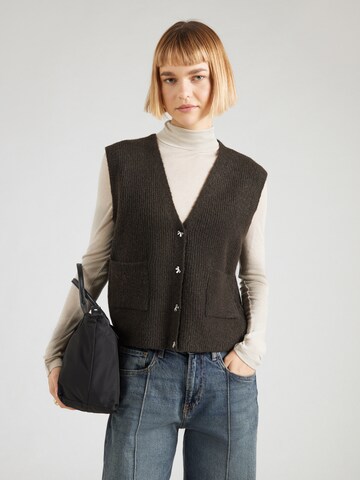 Gilet in maglia 'PCSILLY' di PIECES in marrone: frontale