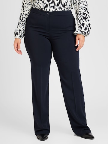 Persona by Marina Rinaldi Regular Trousers with creases 'RACHELE' in Blue: front