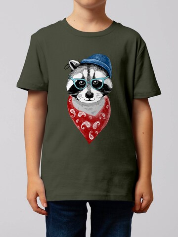 watabout.kids Shirt 'Waschbär' in Groen