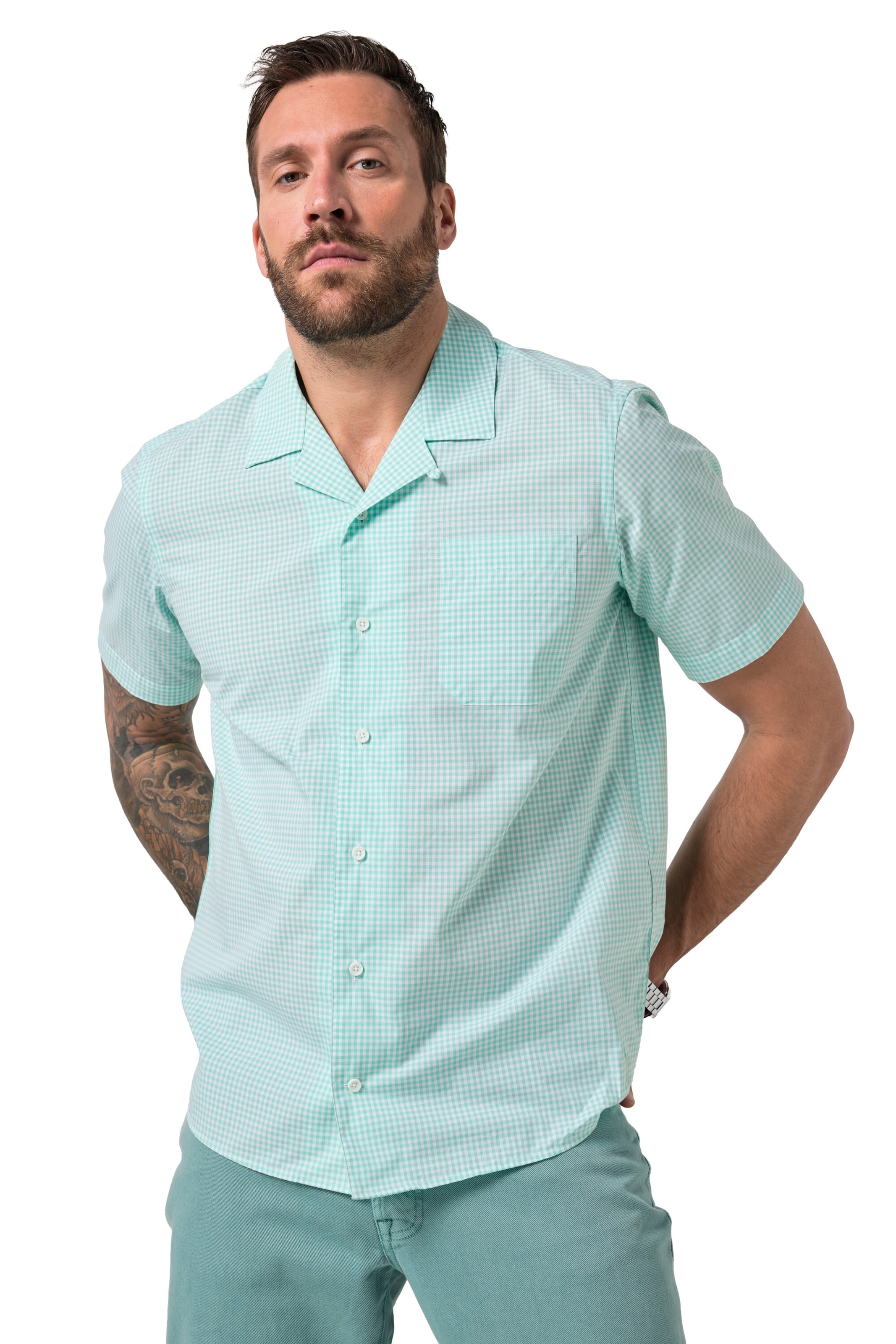 JP1880 Regular fit Button Up Shirt in Green: front