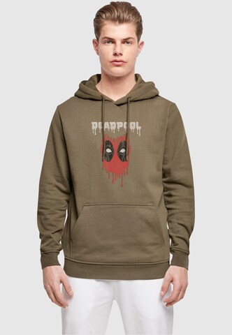 ABSOLUTE CULT Sweatshirt 'Deadpool - Dripping Head' in Green: front