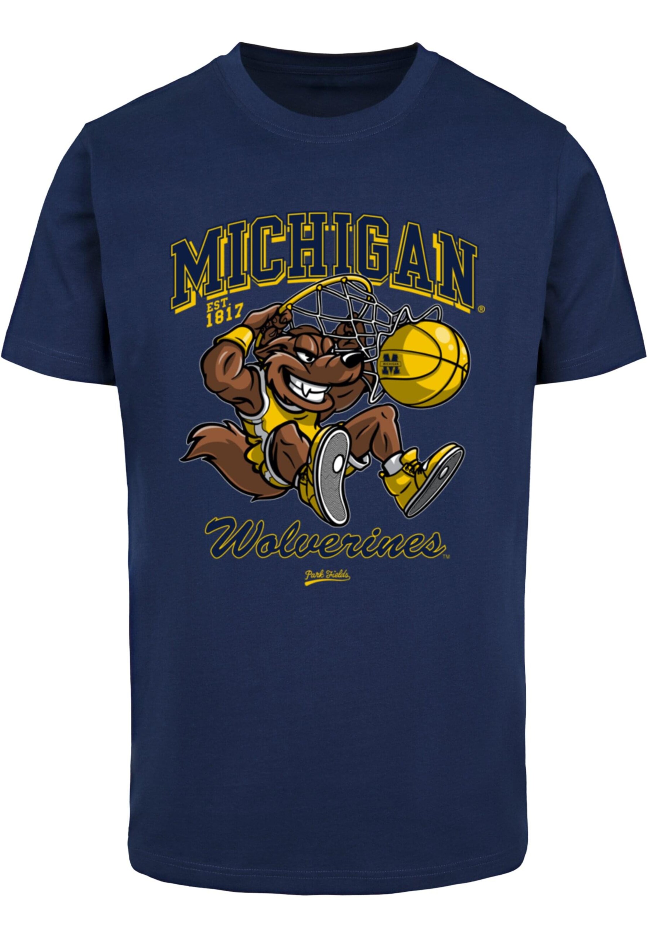 Merchcode Shirt 'Michigan University - Wolverines' in Blue: front