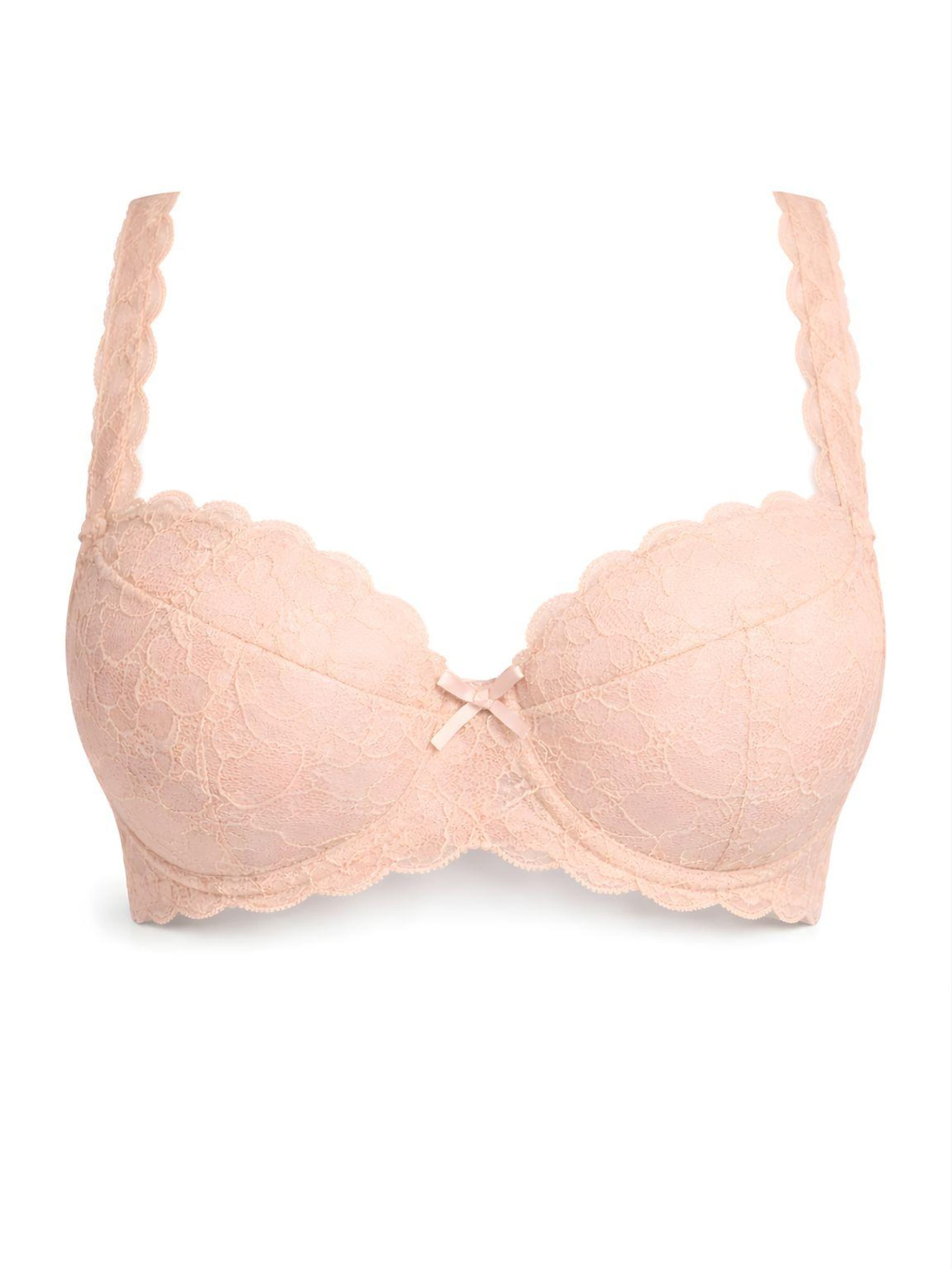 MILENKA Balconette Bra 'MILENKA balconette bra beige' in Beige: front