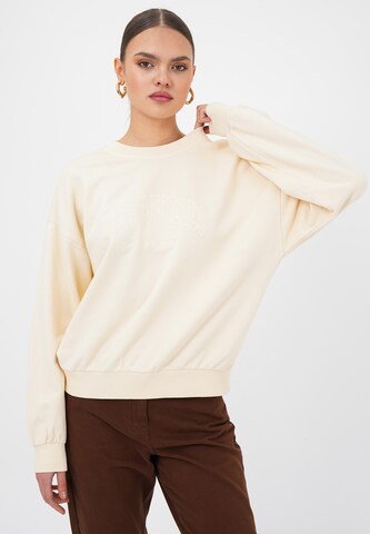FRESHLIONS Sweatshirt 'L.A.' in Beige: voorkant
