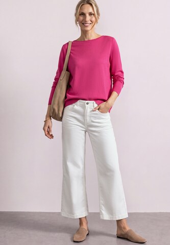 STREET ONE Basic Pullover mit U-Boot-Ausschnitt in Pink