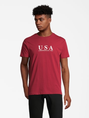 T-Shirt AÉROPOSTALE en rouge : devant