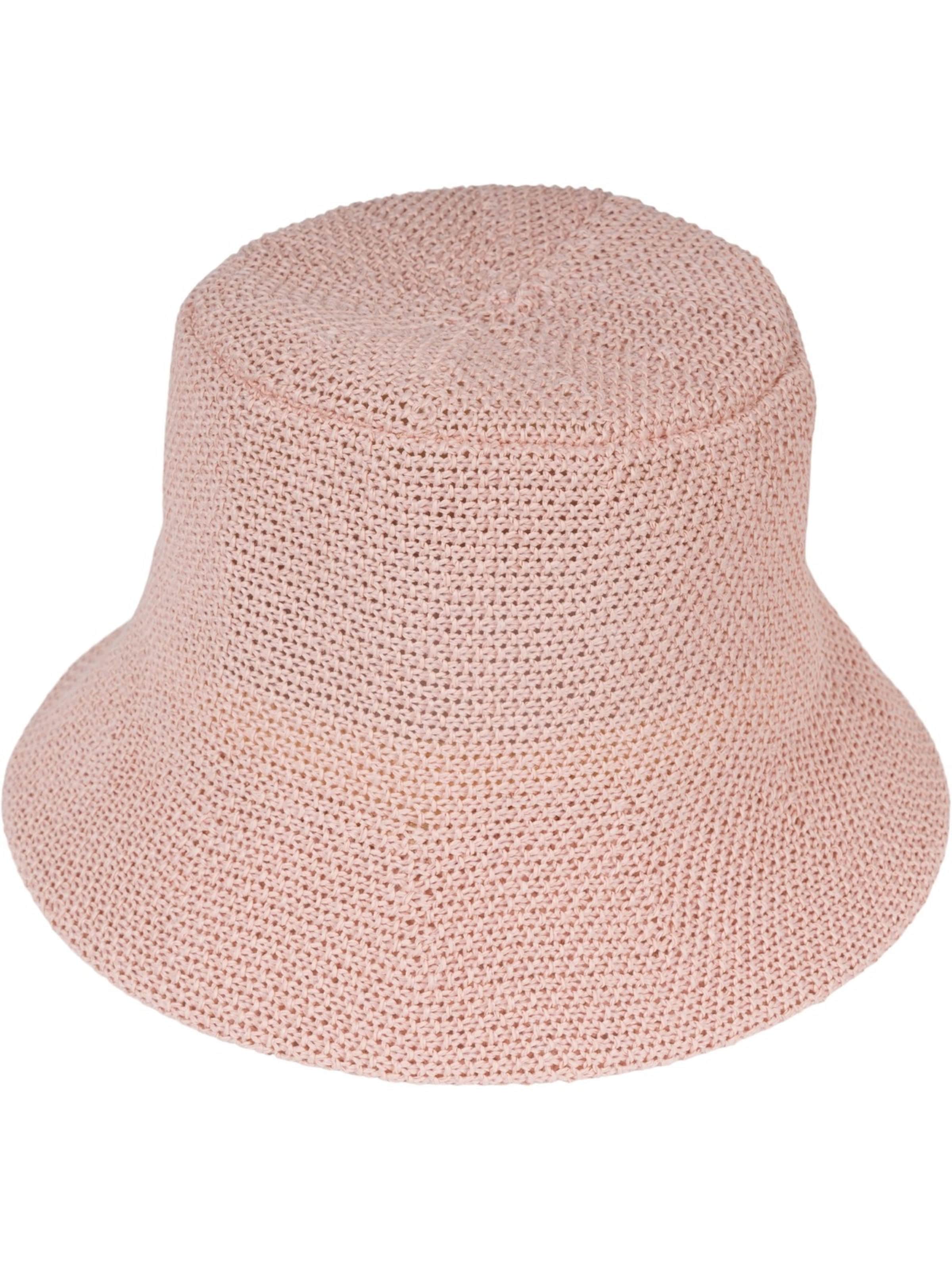 styleBREAKER Hut 'Fischerhut aus Papierstroh - Knautschhut'‌‌‌‌‌‌‌‌ in Pink