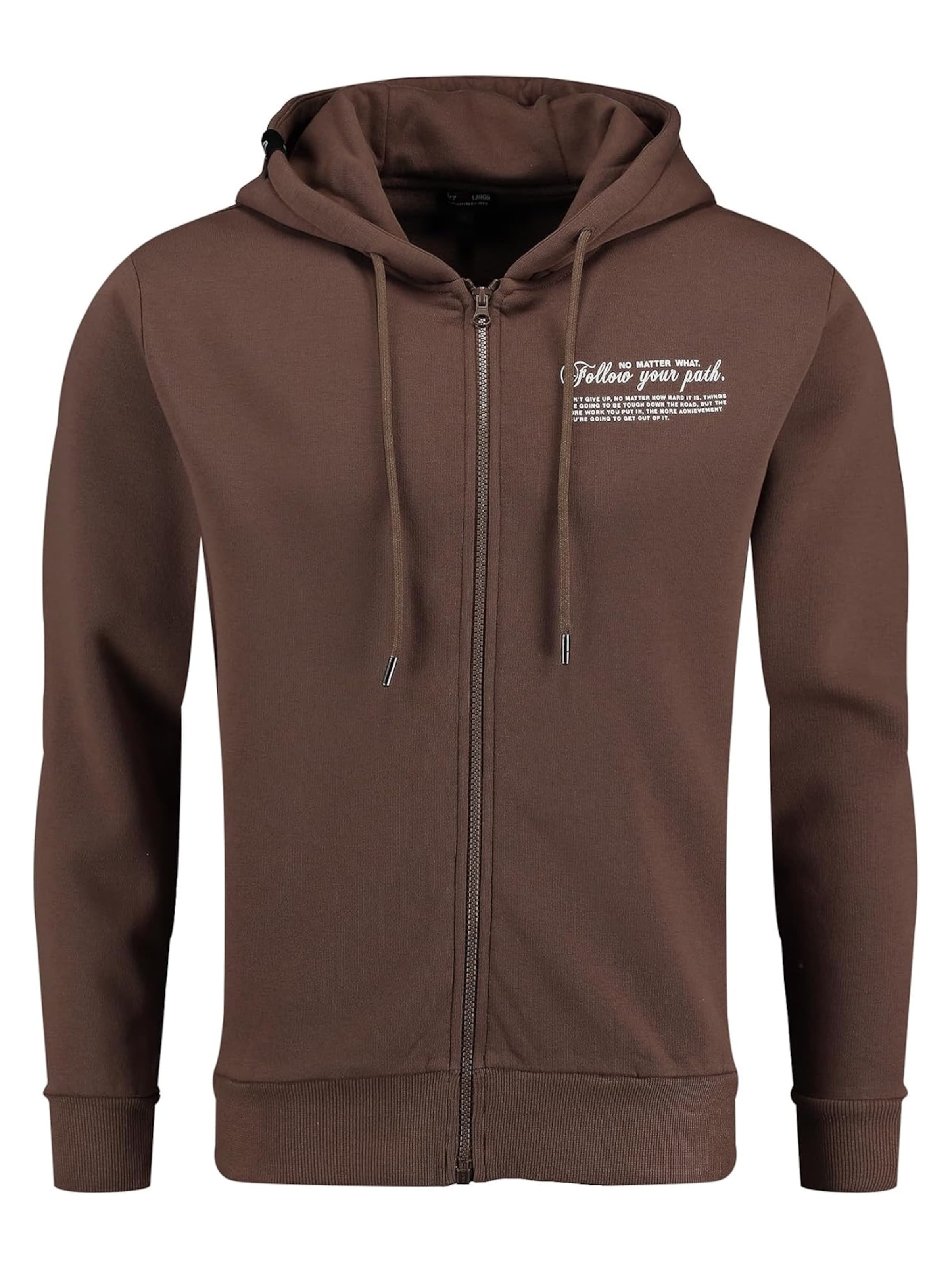 Key Largo Sweatjakke 'Path' i brun: forside