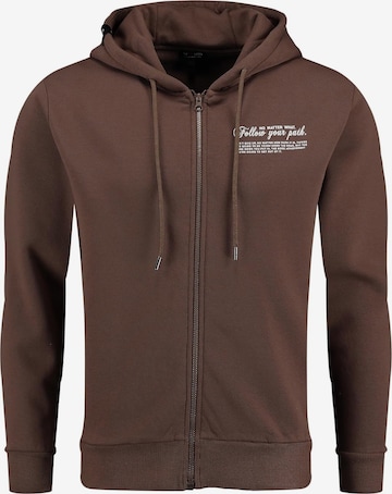 Key Largo Sweatjacke 'Path' in Braun: Vorderseite