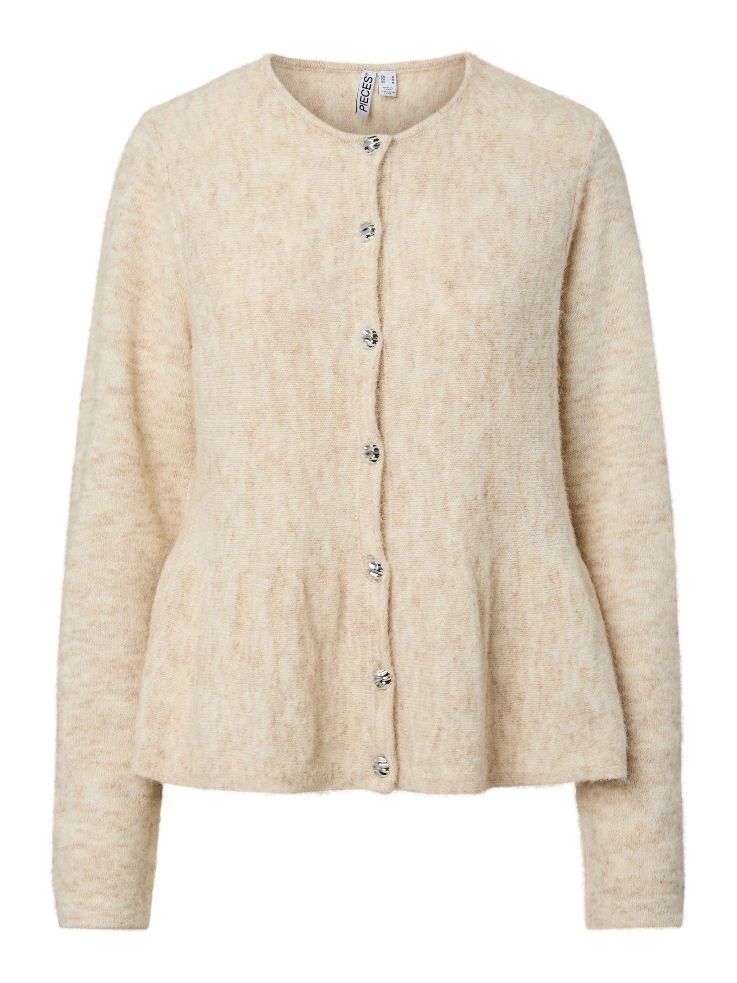 PIECES Gebreid vest 'PCPinge' in Wit: voorkant