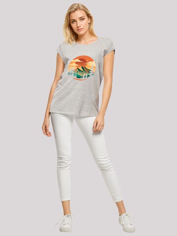 F4NT4STIC Shirt 'Sonnenuntergang Berglandschaft' in Grey