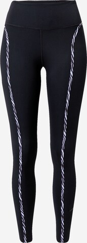 NIKE Skinny Workout Pants 'One Luxe' in Black: front