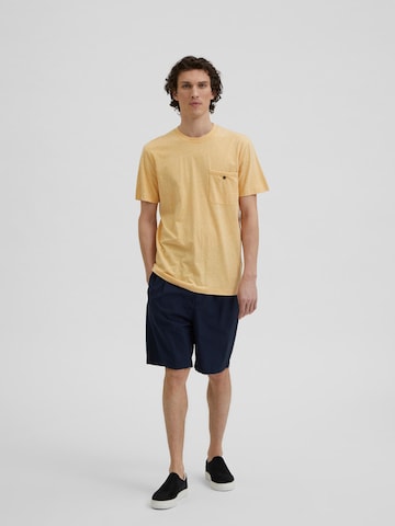 SELECTED HOMME T-Shirt 'EZRA' in Orange