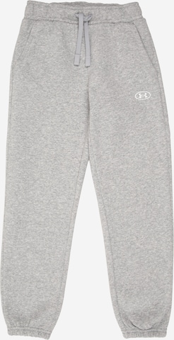 UNDER ARMOUR Tapered Urheiluhousut 'RIVAL FLEECE' värissä harmaa: etupuoli