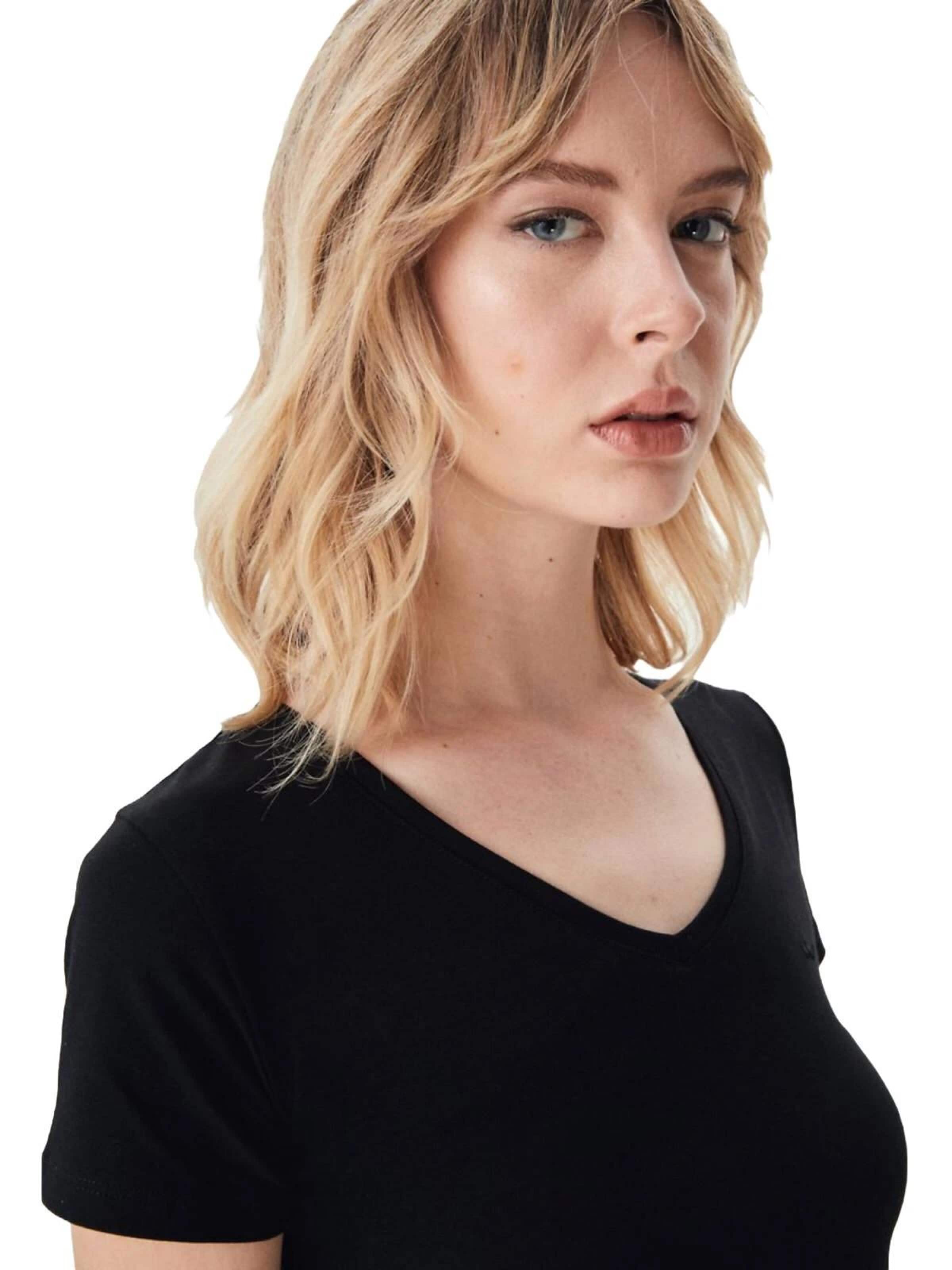 Maglietta 'Stretch V-Neck T-Shirt' di LTB Jeans in nero