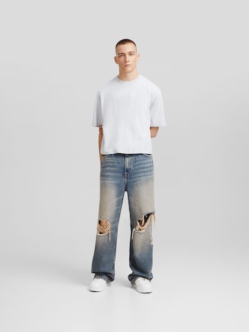 Bershka Loosefit Jeans in Blau