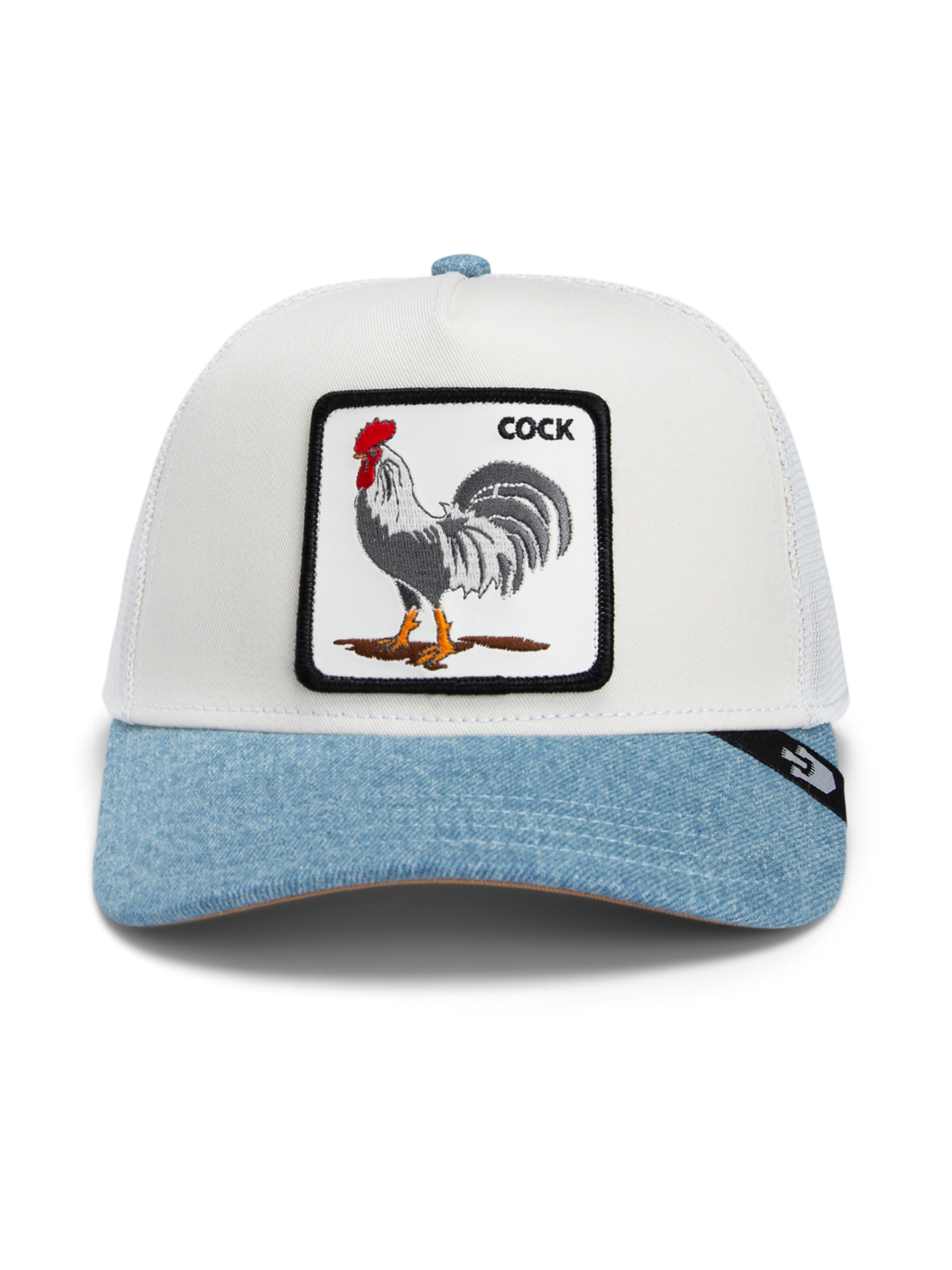 GOORIN Bros. Шапка с козирка 'Rooster Fan Instituion' в бяло