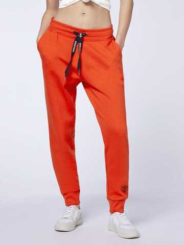 CHIEMSEE Tapered Pants in Orange: front