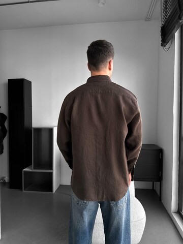 Kleidermafia Comfort fit Overhemd in Bruin
