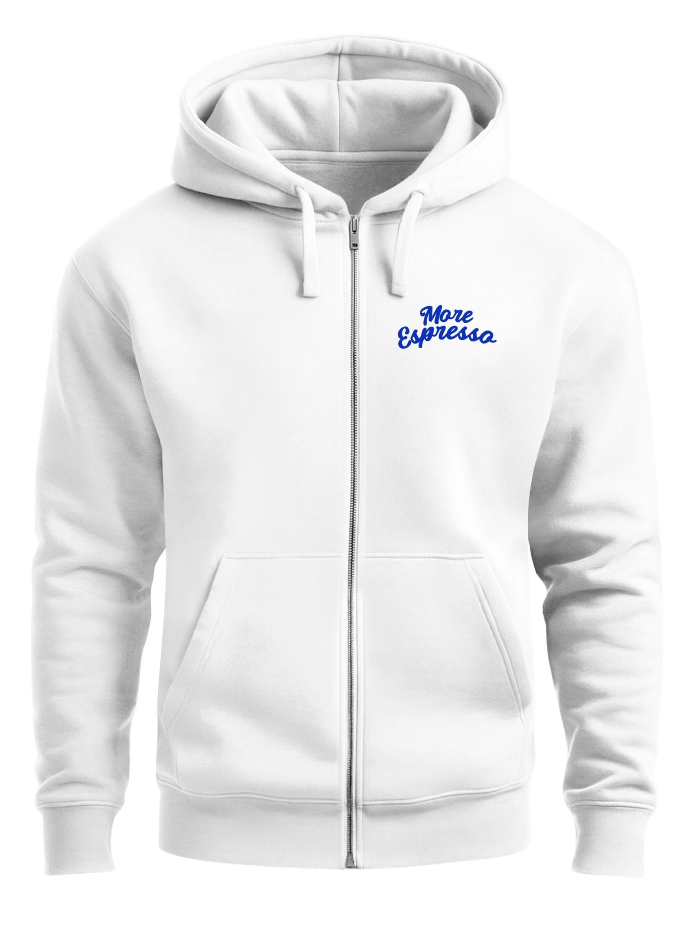 Neverless Zip-Up Hoodie 'More Espresso' in White: front