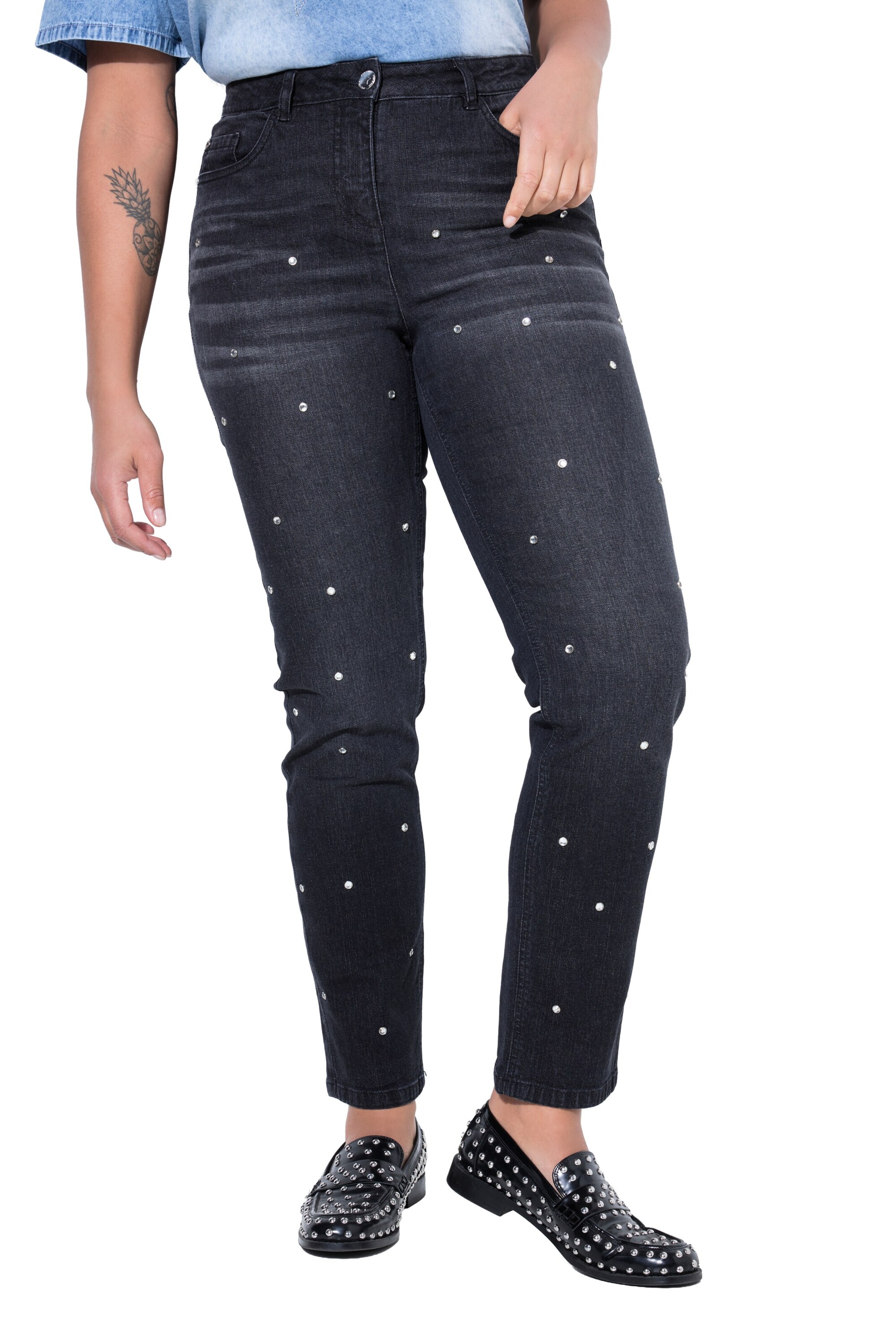 Angel of Style Regular Jeans in Black: front