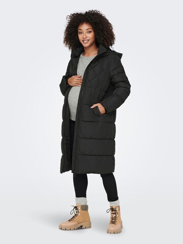 Only Maternity Winter Coat in Black: front