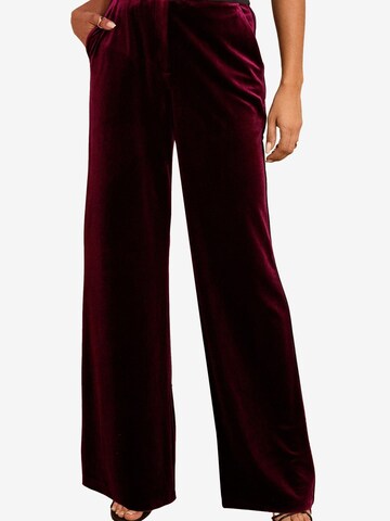 Wide Leg Pantalon love & roses en violet : devant