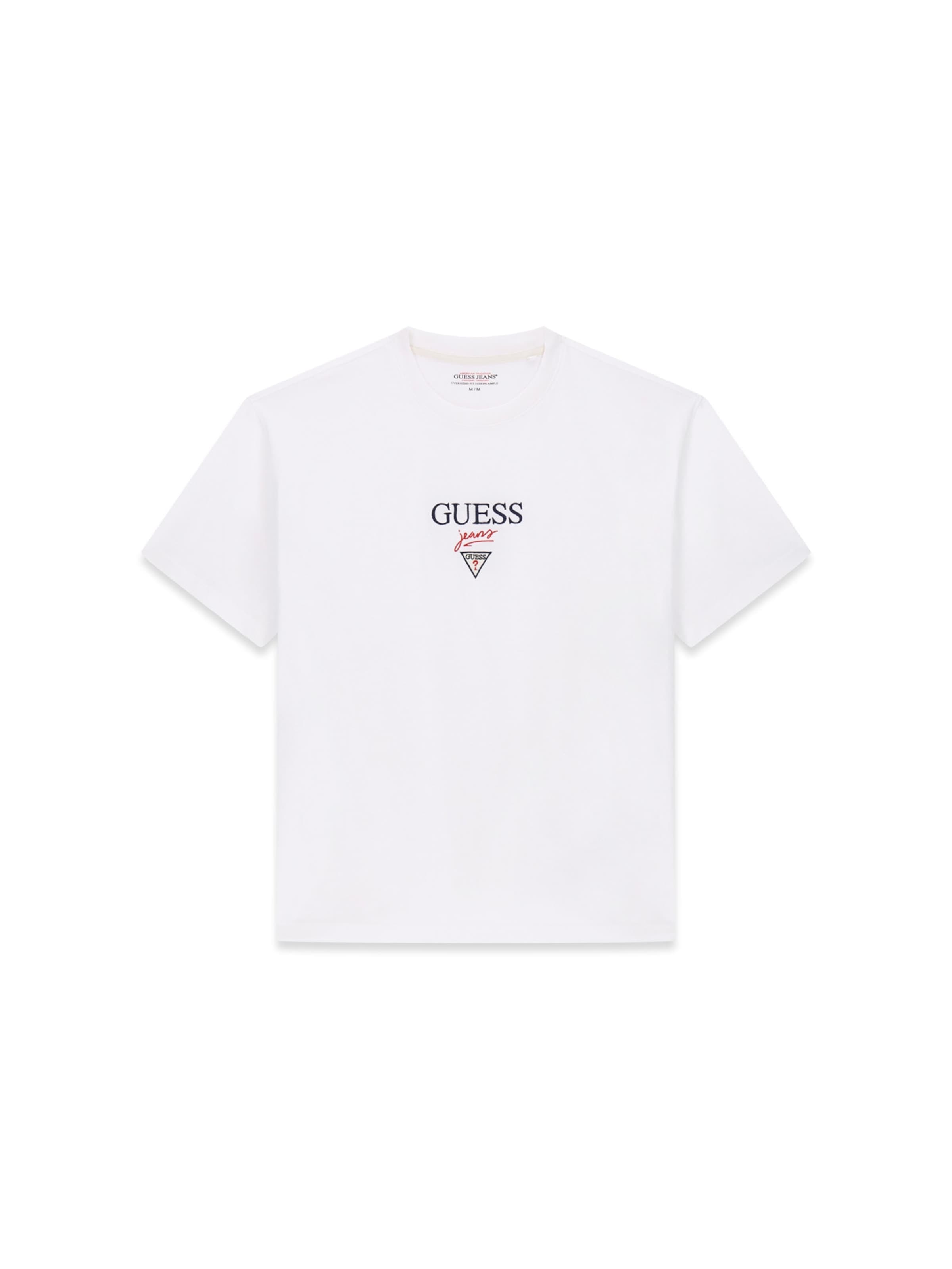 T-Shirt GUESS JEANS en blanc : devant