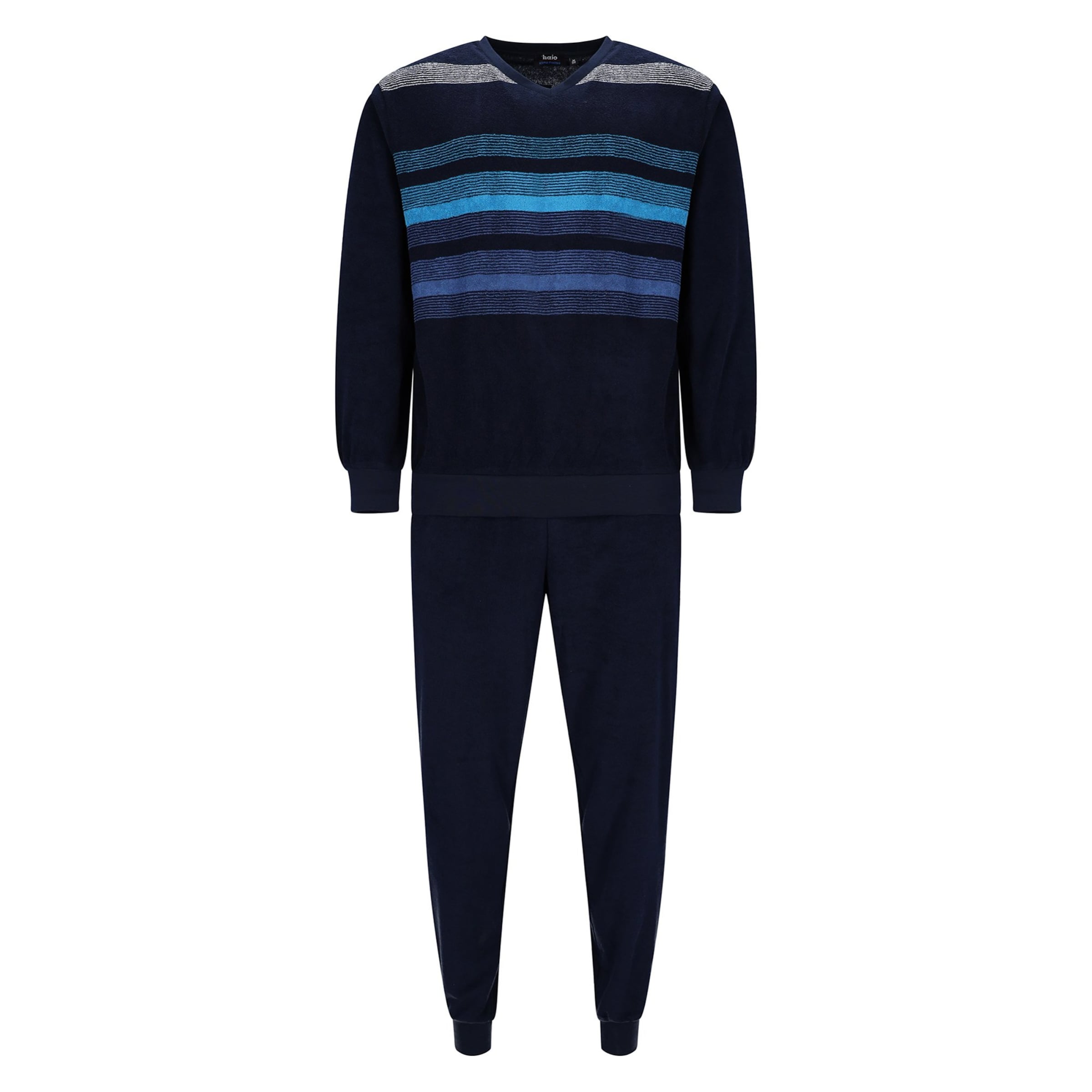 HAJO Piżama długa w kolorze niebieski: przód