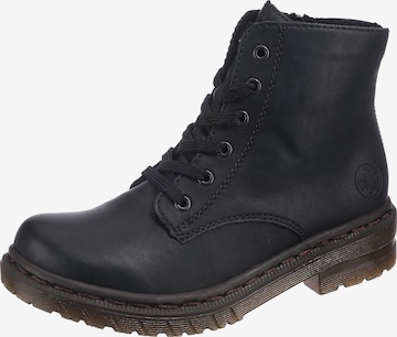 Rieker Lace-Up Ankle Boots in Black: front