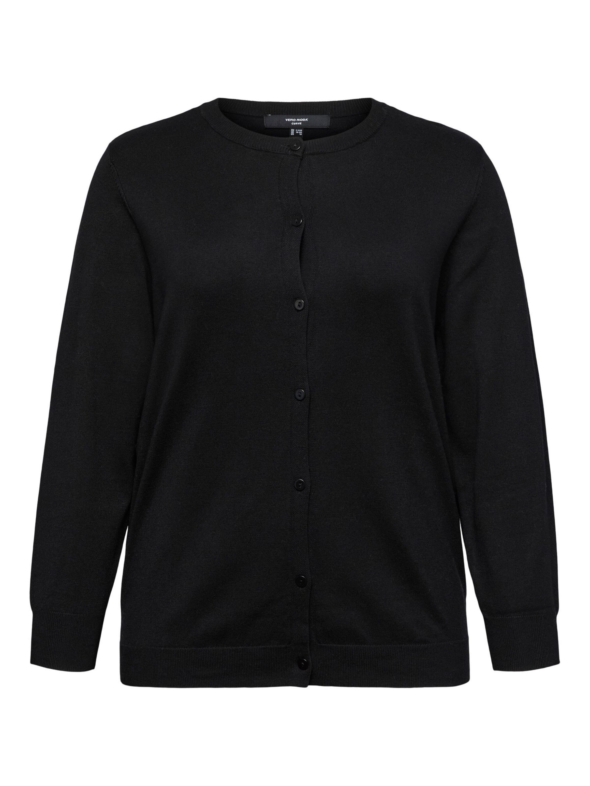 Vero Moda Curve Knit cardigan 'VMCSilje' in Black: front