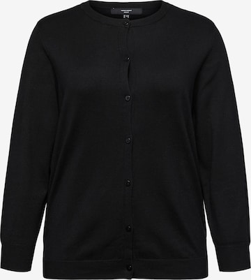 Vero Moda Curve Strickjacke 'VMCSilje' in Schwarz: Vorderseite