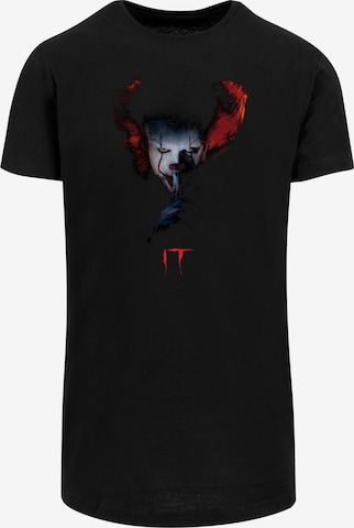 F4NT4STIC Shirt 'IT Film ES Stephen King Pennywise Quiet' in Zwart: voorkant