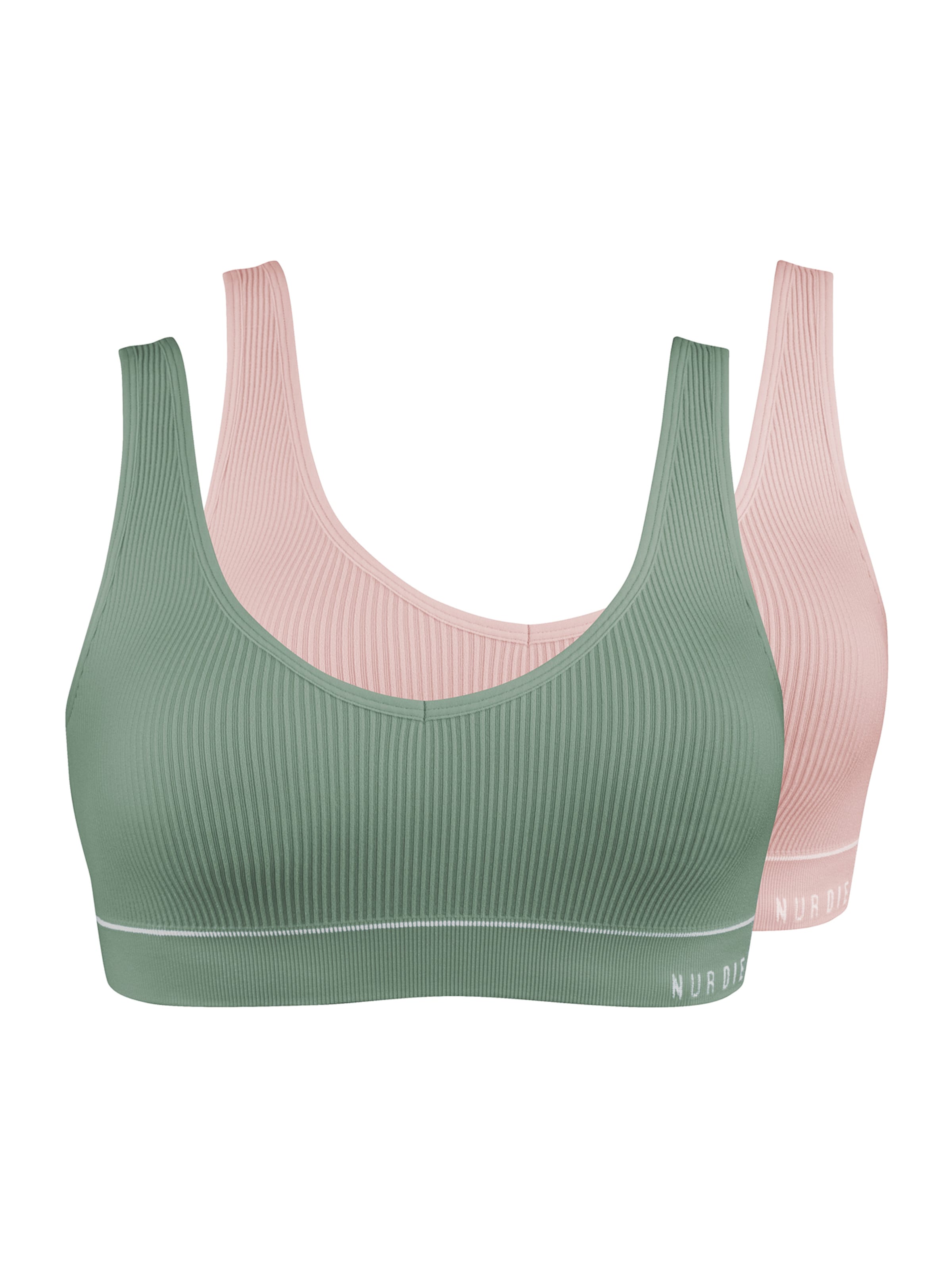 Nur Die Bralette Bra 'Retro' in Green: front