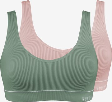 Nur Die Bralette Bra 'Retro' in Green: front