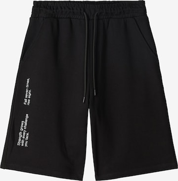 Bershka Loosefit Housut värissä musta: etupuoli