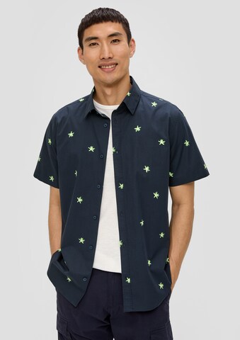 s.Oliver Regular fit Button Up Shirt in Blue: front
