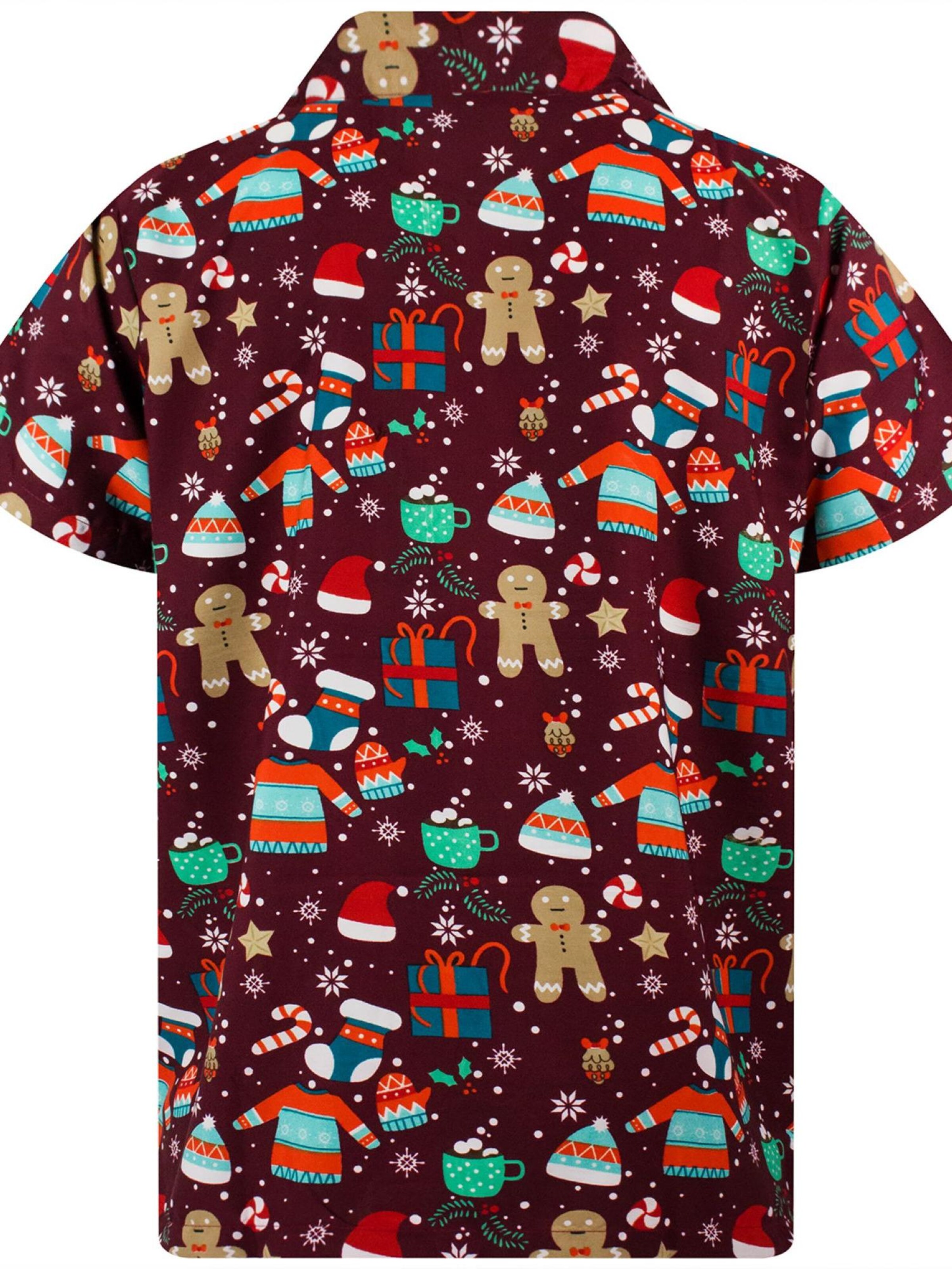 King Kameha Regular Fit Hemd 'Christmas Gingerbread'‌‌ in Rot
