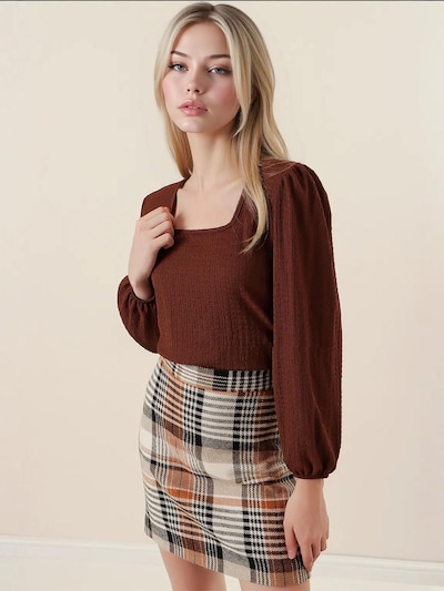 Bigdart Blouse in de kleur Kastanjebruin, Productweergave